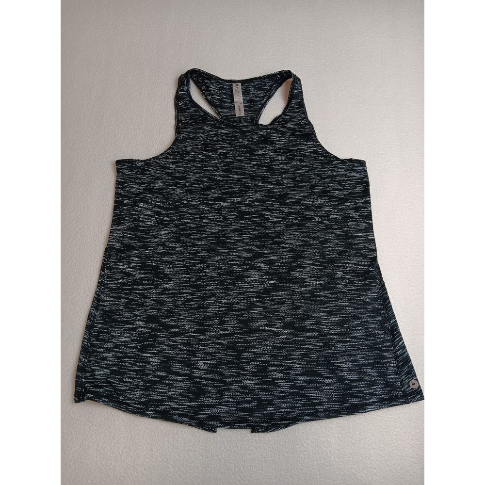 90 Degree by Reflex Womens M Racerback Athletic Tank Top Space Dye Black Gray